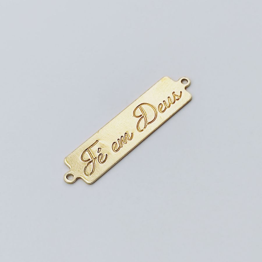 Plate "Fé em Deus" / 2 Jump Rings