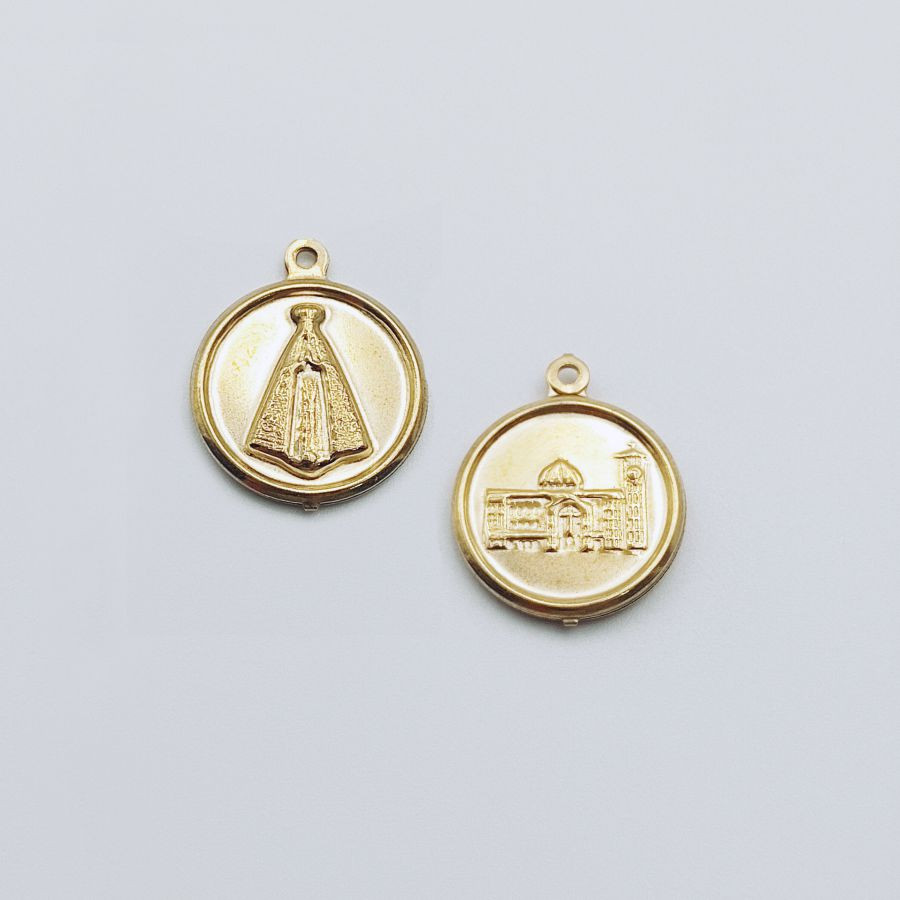 Medal Our Lady Aparecida / Basilica Double - ( Already Comes Folded )