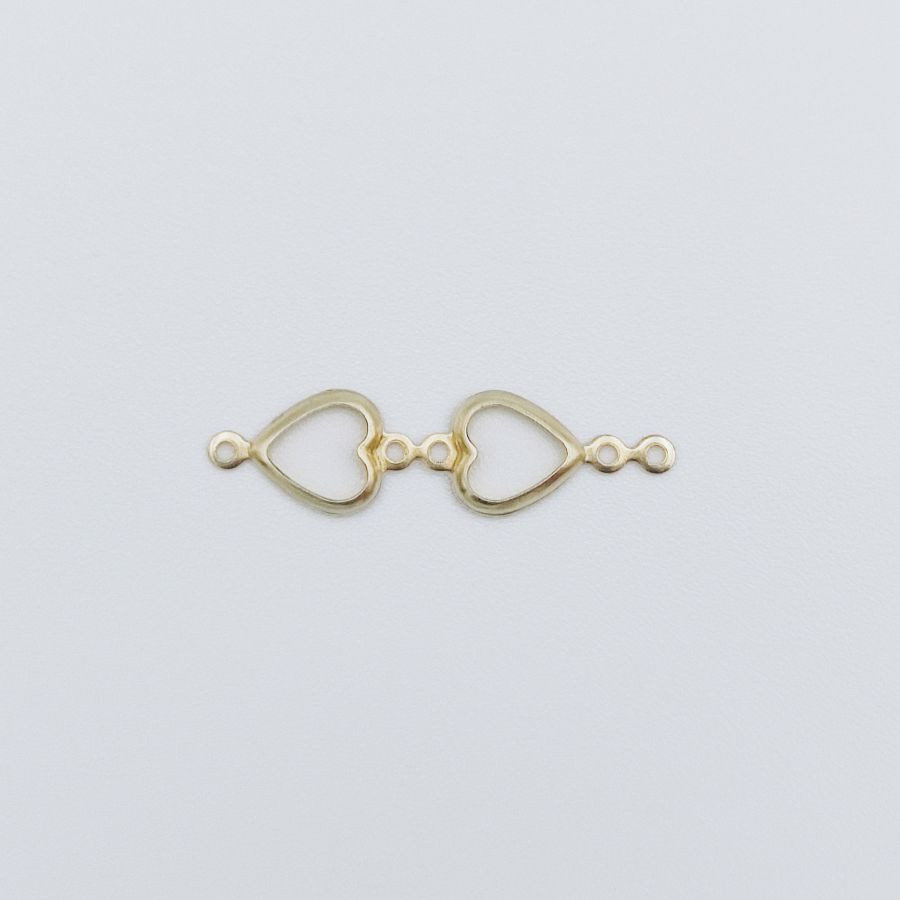 Stone Setting Heart Openwork 6x6mm /2 Jump Rings - Image 2