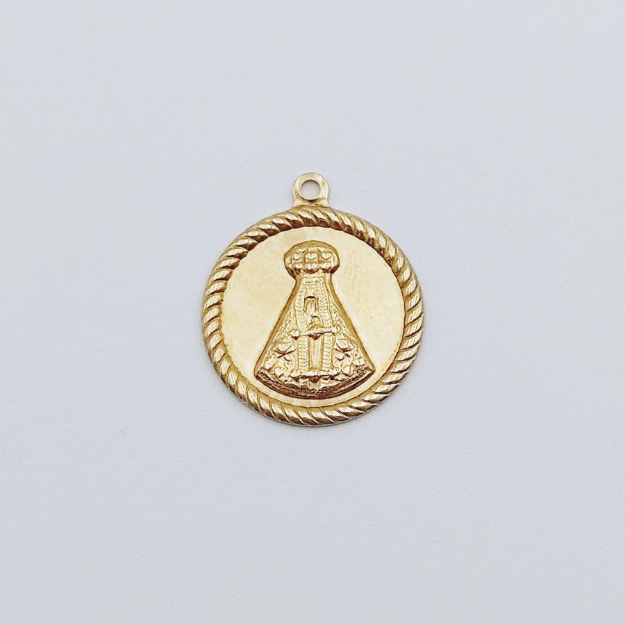 Medal Round Our Lady Aparecida with Rim Twisted