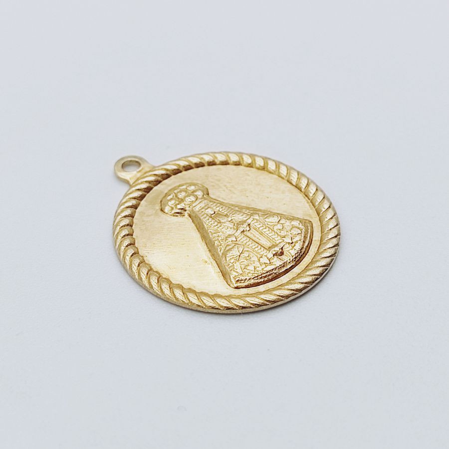 Medal Round Our Lady Aparecida with Rim Twisted - Image 2