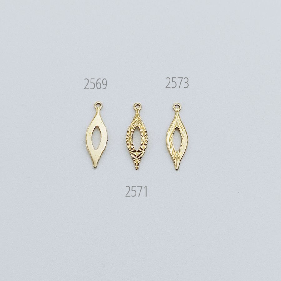 Marquise Small Leaf Curved and Openwork 1 Jump Ring - Image 3