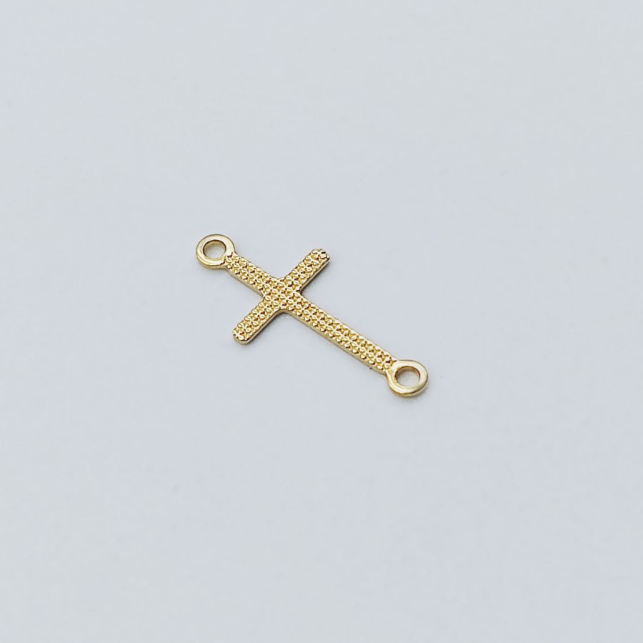 Cross 8x13mm Crackled - 2 Jump Rings