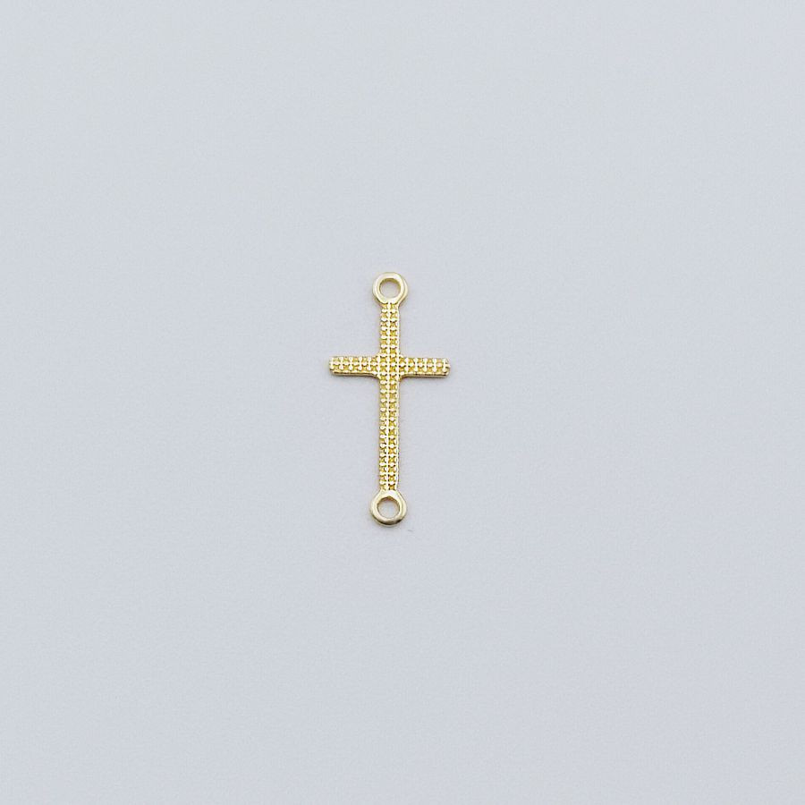 Cross 8x13mm Crackled - 2 Jump Rings - Image 2