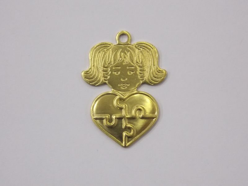 Girl with Heart Stamped Autism with Bail