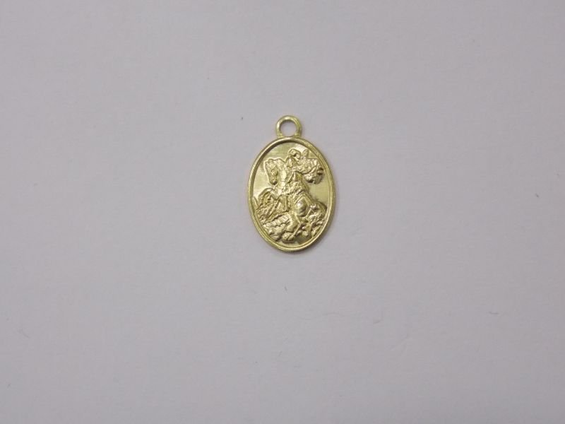 Medal Oval 10x8mm Saint George with Bail