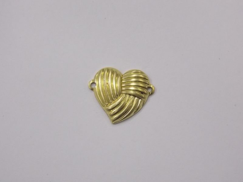 Heart 12mm Wave Inverted with 2 Bail for Bracelet