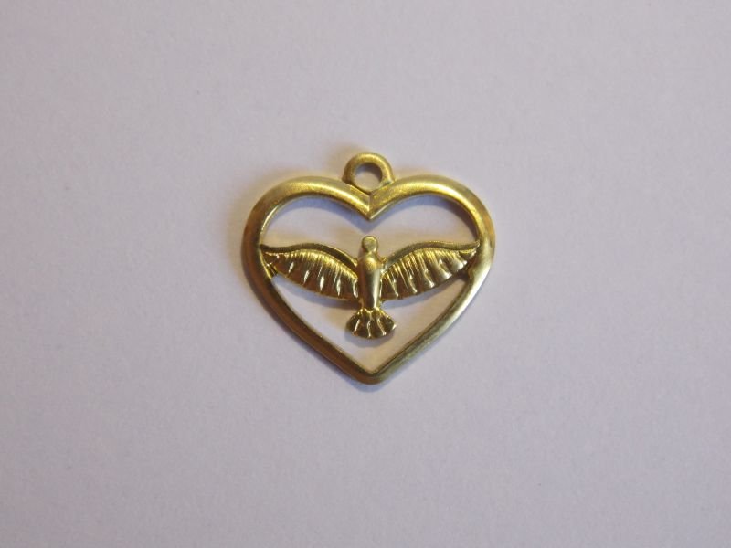 Heart 12mm Openwork with Spirit Saint with Bail