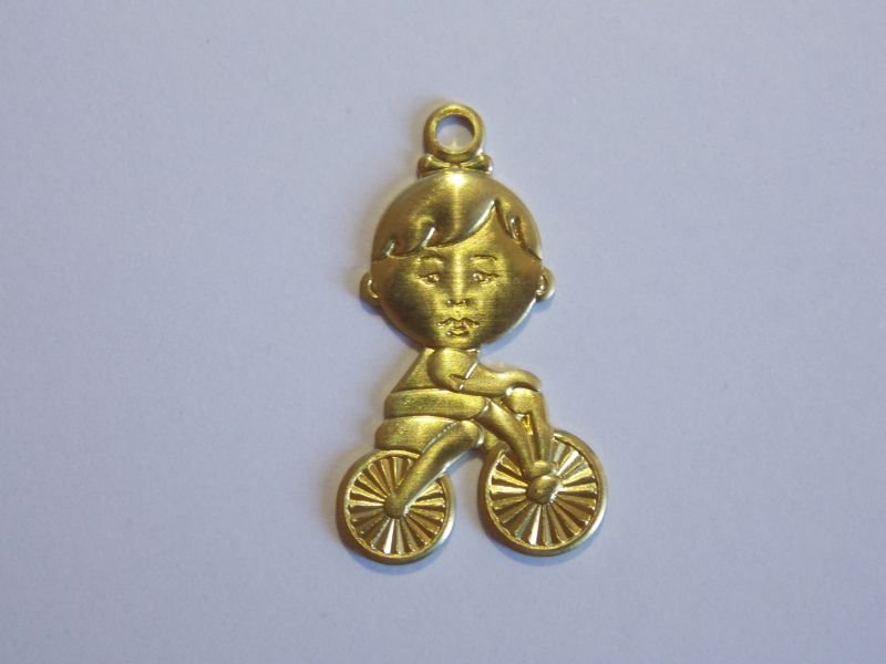 Boy of Bicycle 18x13mm with Bail