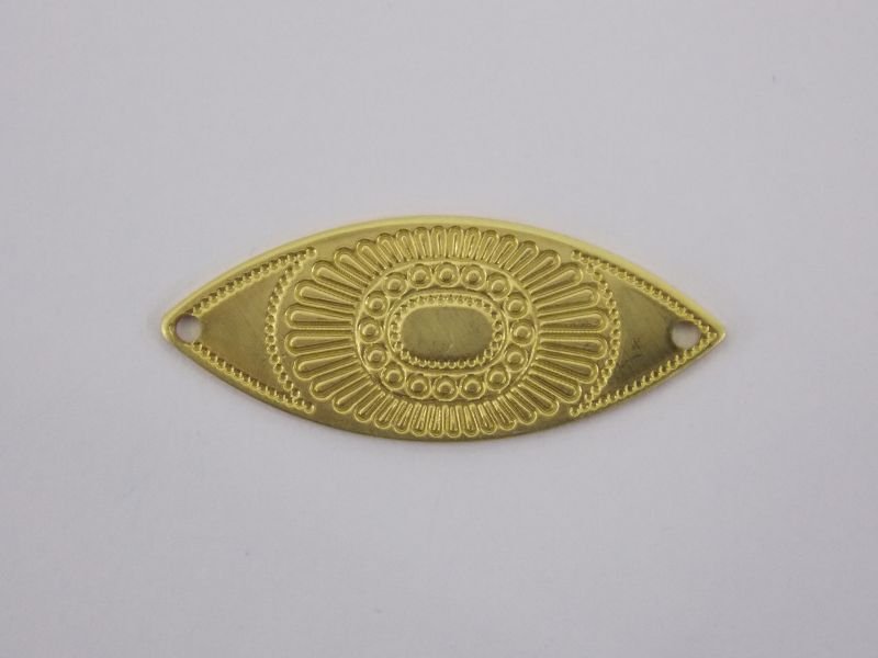 Elliptical with Indian 30x12mm with 1 Hole Top 1 Hole Bottom