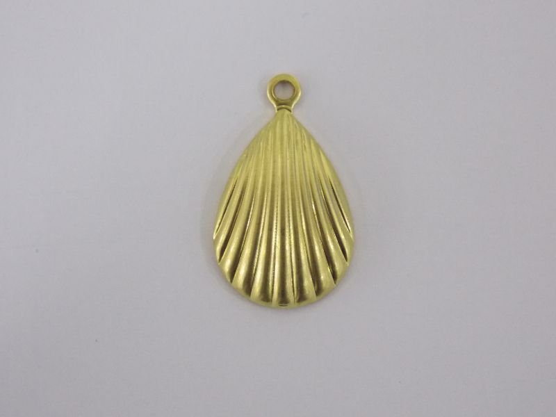 Drop 15x11mm Texture Wave with Bail Bottom