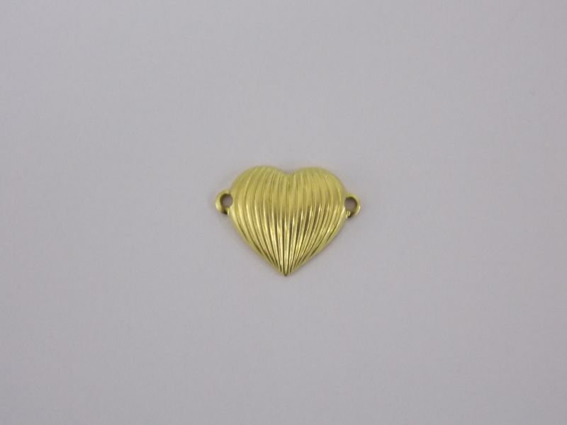 Heart 10mm with Waves with 2 Bail Side for Bracelet