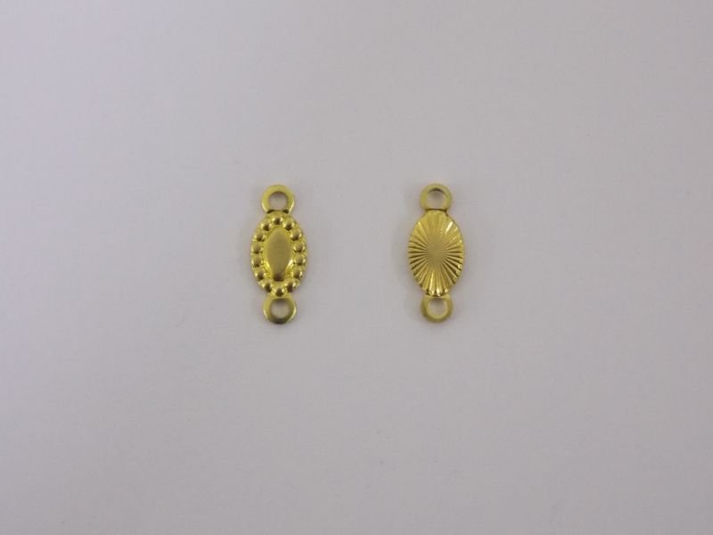 Oval 6x4mm with Small Balls Solid with Bail Top 1 Bottom