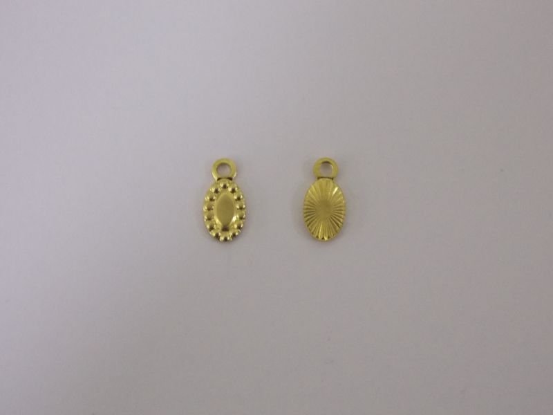 Oval 6x4mm with Small Balls Solid with Bail