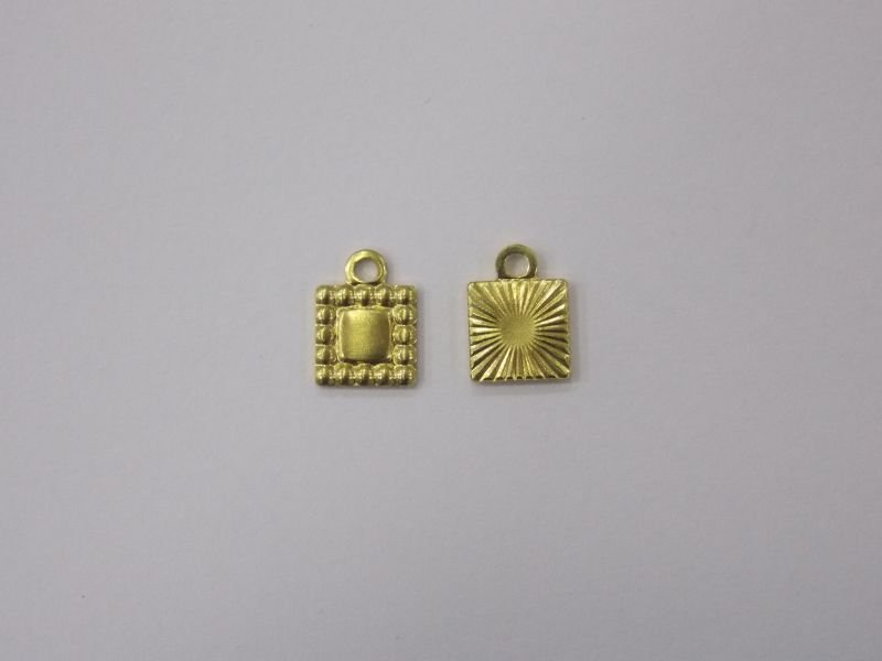 Square 5mm Plain with Small Balls with Bail