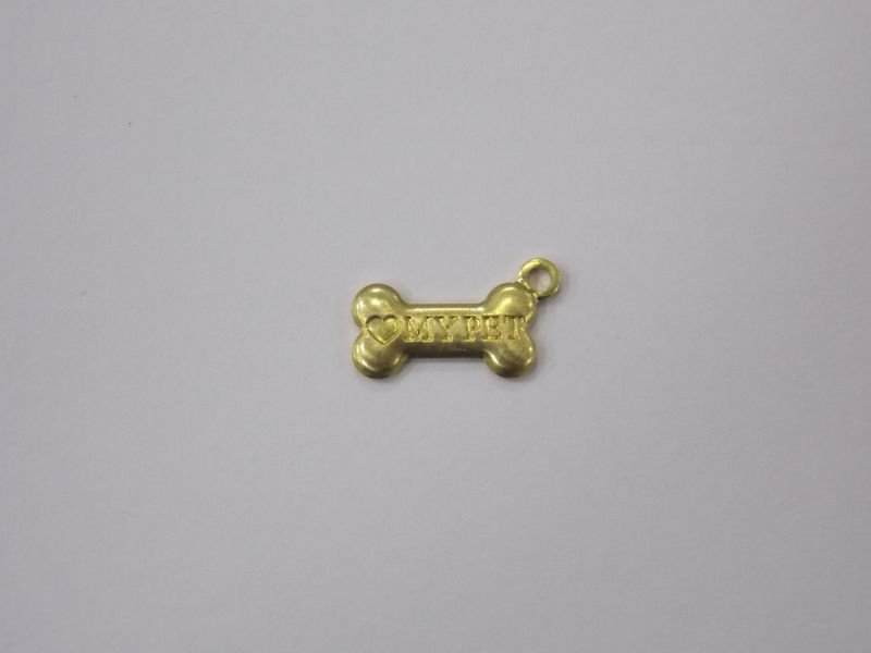 Little Bone 5x10mm "my Pet" with Heart with 1 Bail