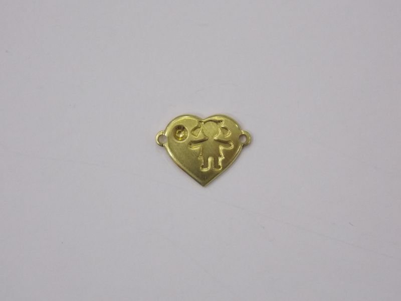 Heart 10m with Girl for Resin Stone with 2 Bail for Bracelet