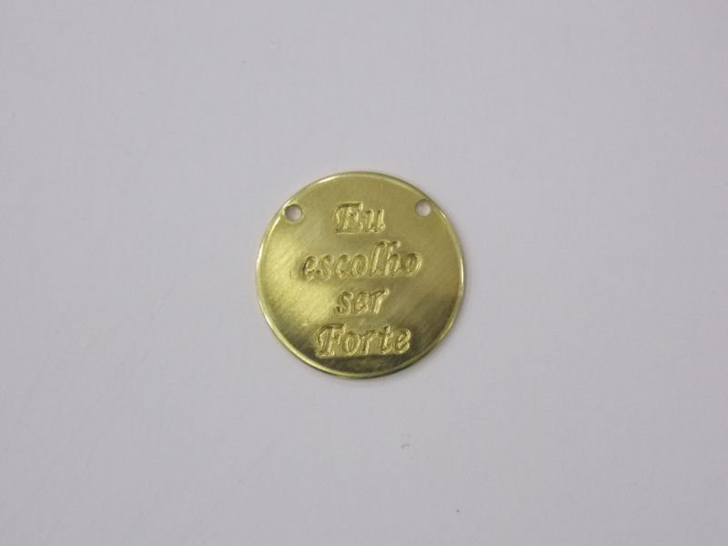 Medal 15mm "eu Escolho Ser Forte" with 2 Hole for Choker