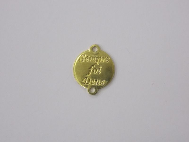 Medal 11m"sempre Foi Deus"(back Diamond-cut)with Bail Top 1 Bottom