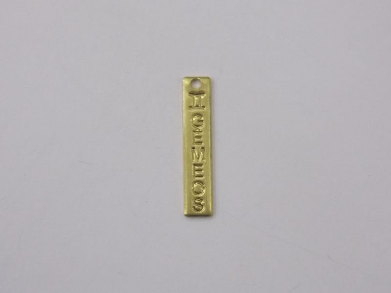 Plate Stamped 20x4 zodiac Sign Gemini with 1 Bail