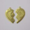Heart Face Half 25x20mm Sun and Moon with Bail