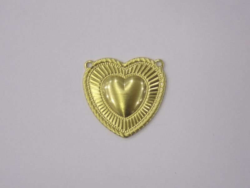 Heart 17mm Edge Rope Chain with Detail Center with 2 Bail
