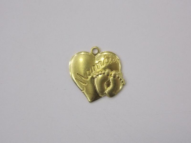 Heart 15mm with Little Foot Mom with Bail