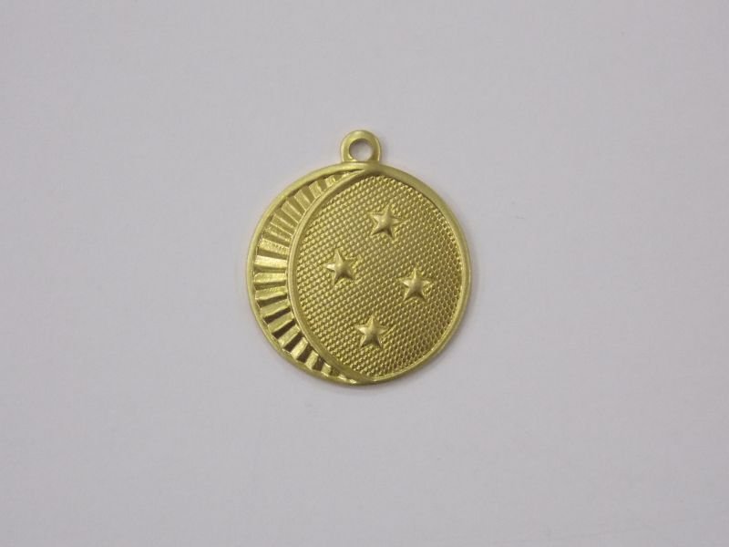 Round 15mm with Moon Diamond-cut 4 Stars with Bail