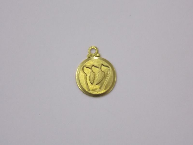 Medal 11mm "shin" Symbol Jewish with Bail