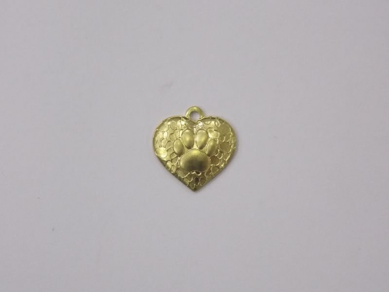 Heart 10mm with Paws with Bail