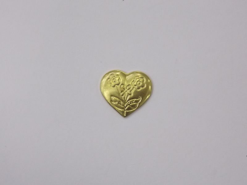 Heart 10mm with Flower for Resin without Bail