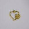 Heart 15mm Stamped Openwork with Paw Textured with Bail