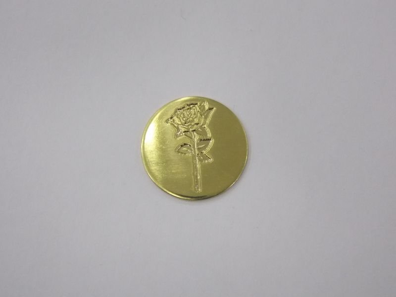 Medal 15mm with Rose without Bail