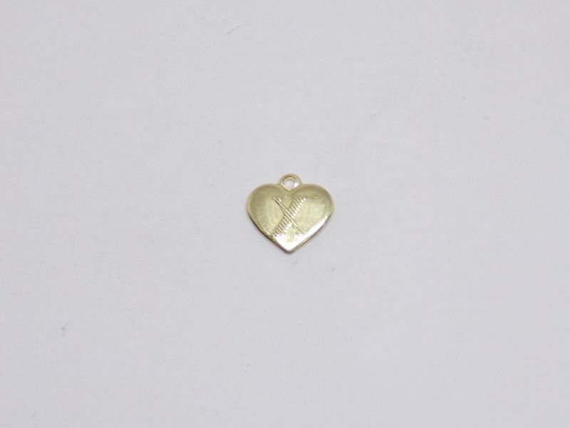Heart 7mm with Letter X with Bail