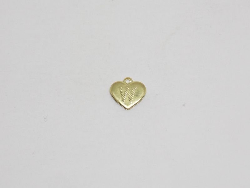 Heart 7mm with Letter W with Bail