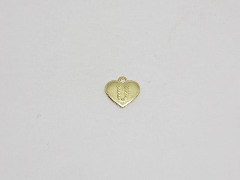 Heart 7mm with Letter U with Bail