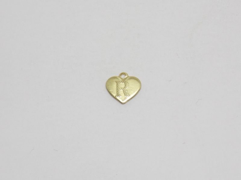 Heart 7mm with Letter R with Bail