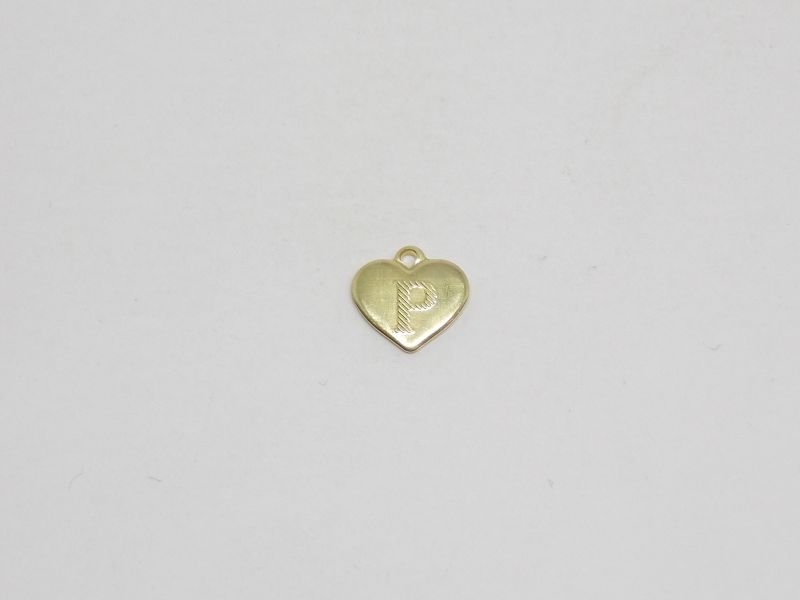 Heart 7mm with Letter P with Bail
