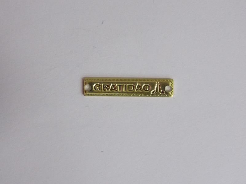 Plate with 2 Hole Stamped "gratidão" for Resin 20mm
