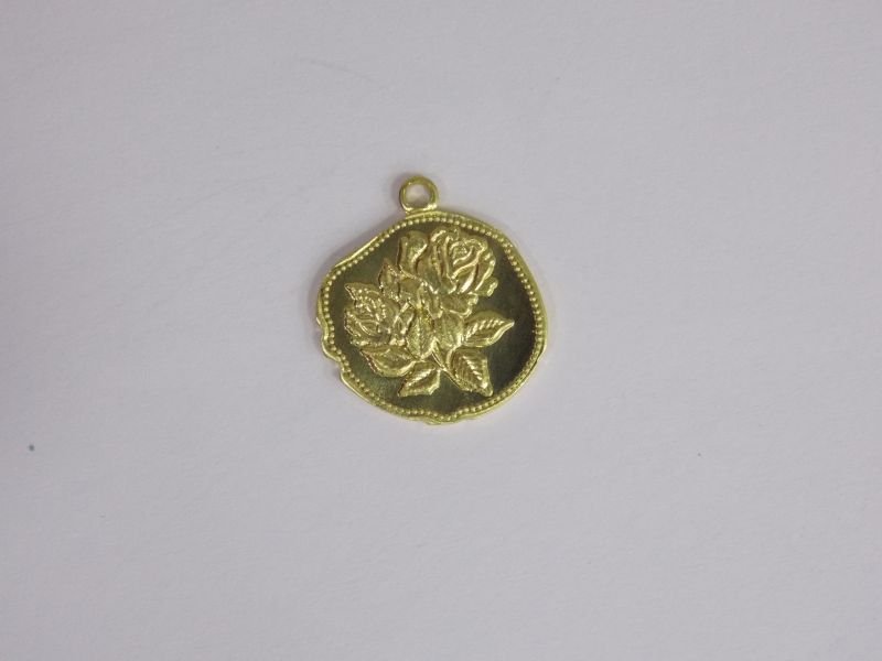 Medal 15mm with Roses with Bail