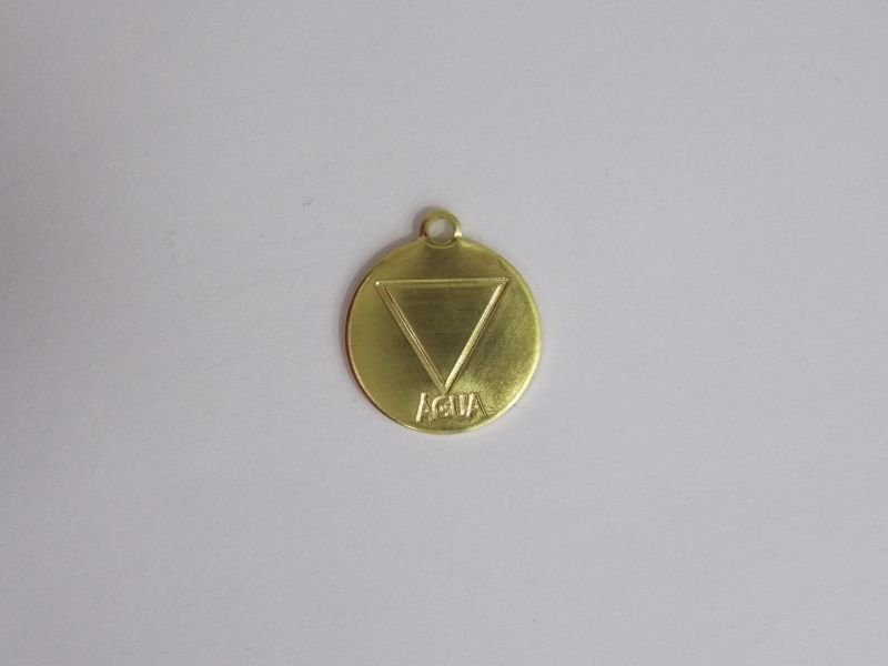 Round 12mm Element "água" with 1 Bail