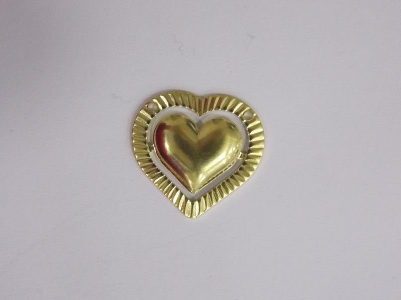 Heart with Edge Diamond-cut 18x17 with 2 Bail for Choker