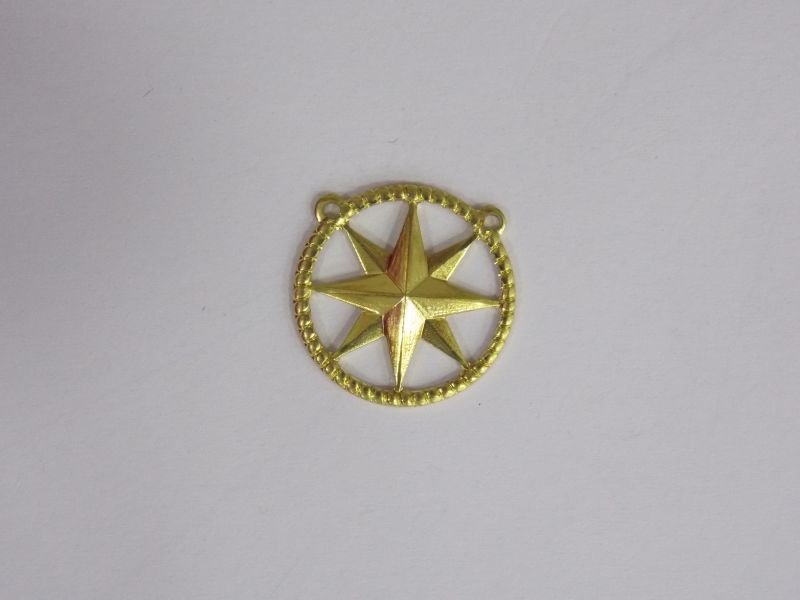 Medal Rose Winds Openwork 15m Edge Twisted with 2 Bail for Choker