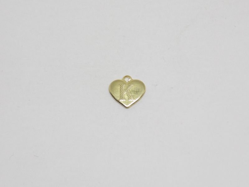 Heart 7mm with Letter K with Bail