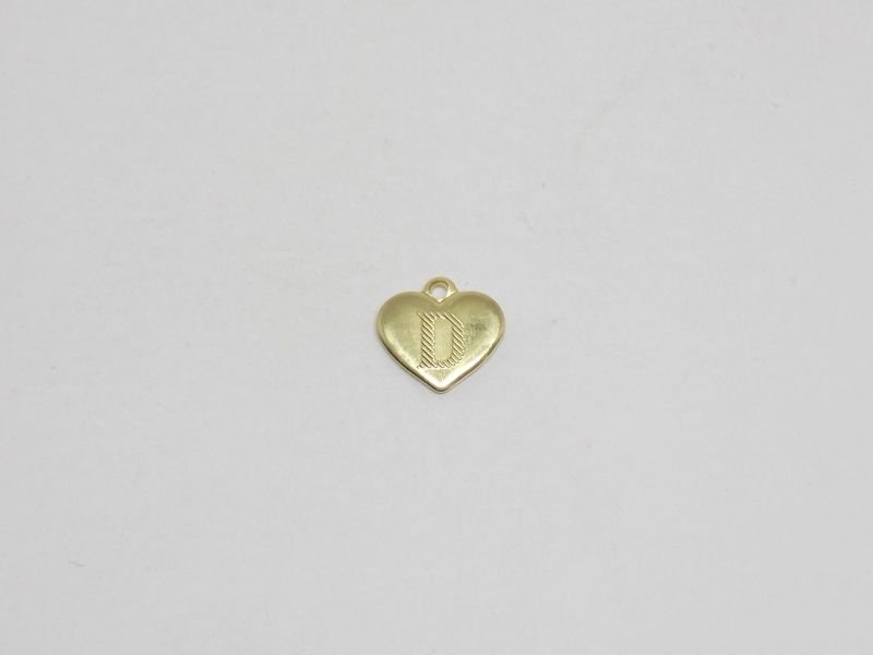 Heart 7mm with Letter ''d" with Bail