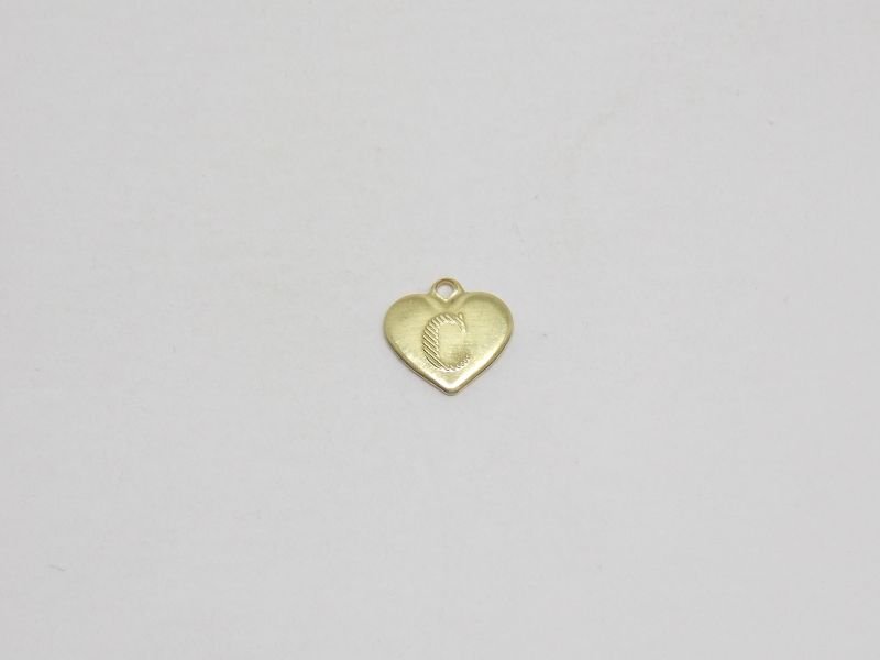 Heart 7mm with Letter ''c" with Bail