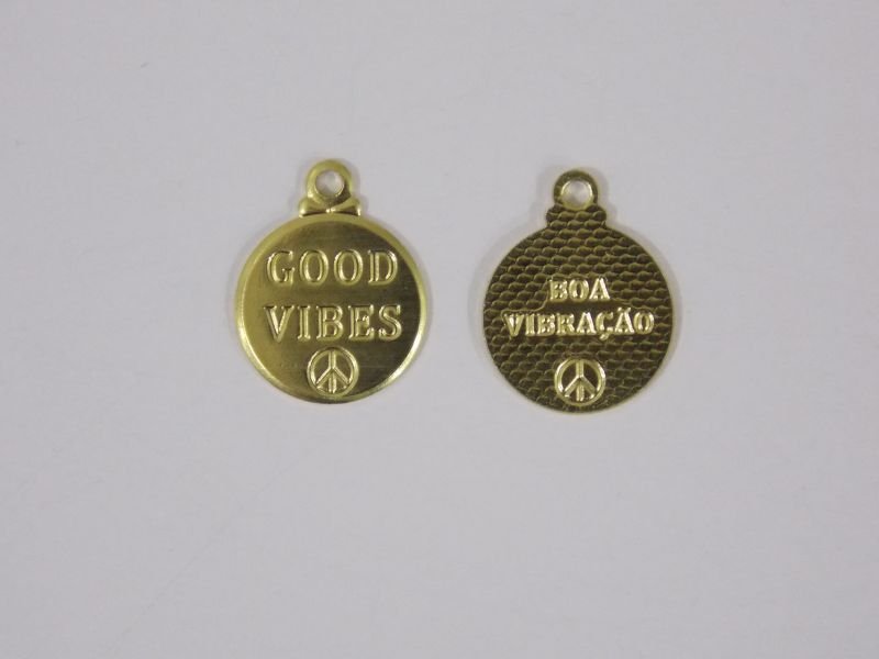 Medal 11mm "good Vibes" Good Vibration with 1 Bail