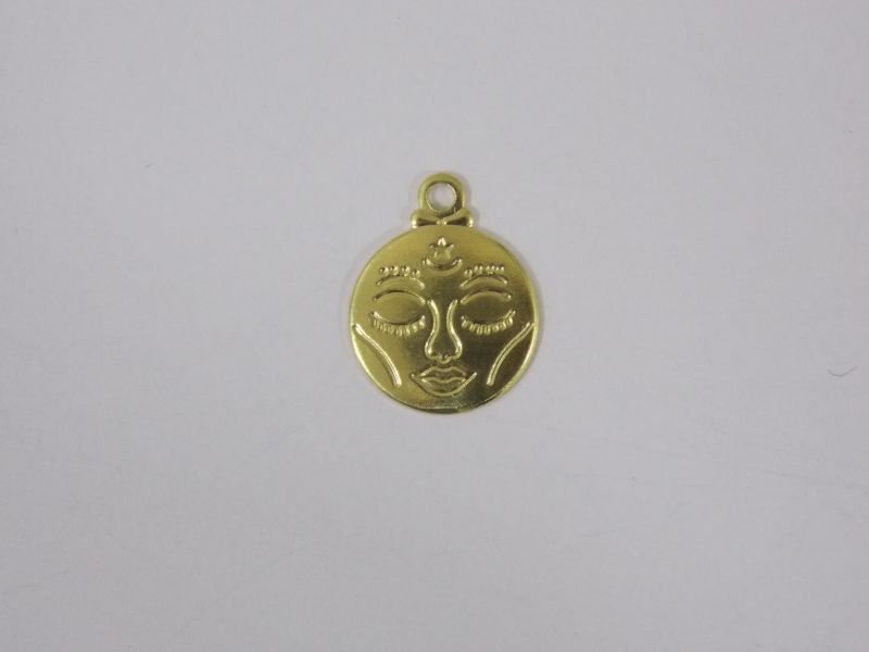 Round 11mm with Face of Buddha with Bail