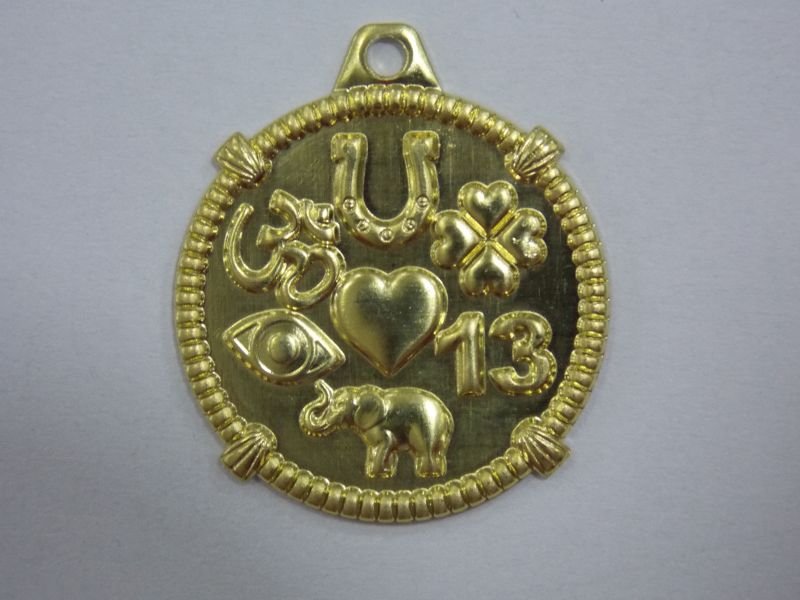 Round 20mm with Amulets of Luck with Bail