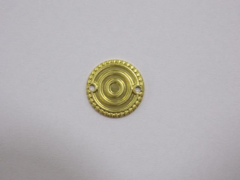 Round 11mm with Eye for Resin Edge Diamond-cut 2 Hole Brass